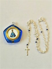 Hexagonal with image, blue