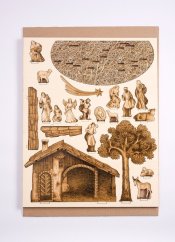 Betlém dřevěný velký - výška 20cm