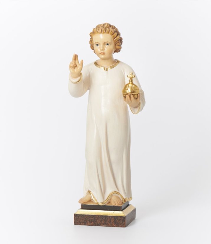 Infant Jesus of Prague Wooden Statue 23cm / 9.06in - Colour: Light